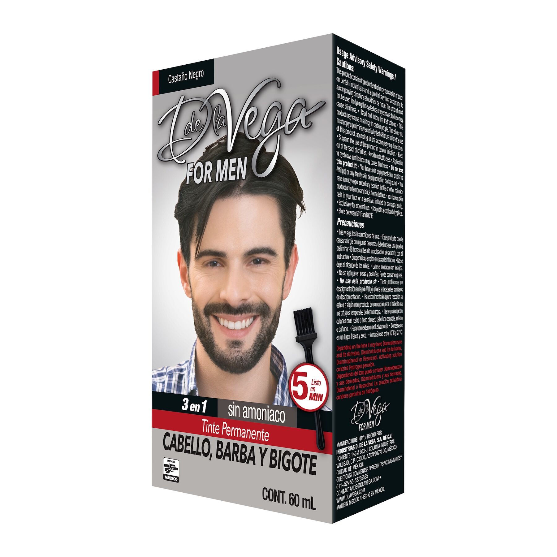 Tinte Bar Y Big Castaño Negro For Men D De La Vega 1.0