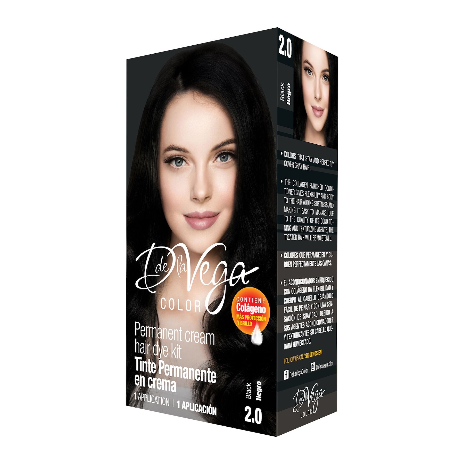 Tinte Cabello Negro #2.0 D De La Vega 1.0 Pza