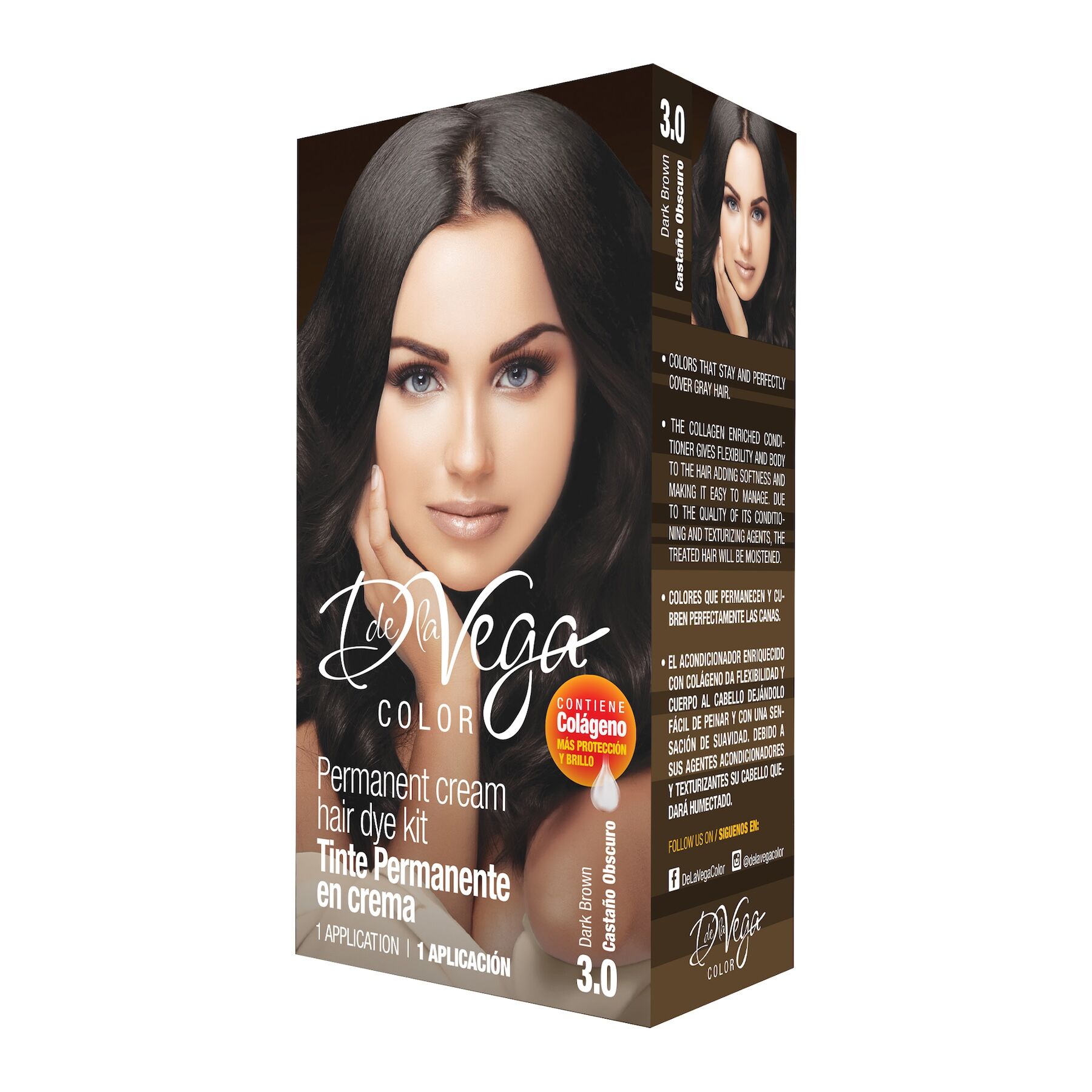 Tinte Cabello Castaño Osc 3.0 D De La Vega 1.0 Pza