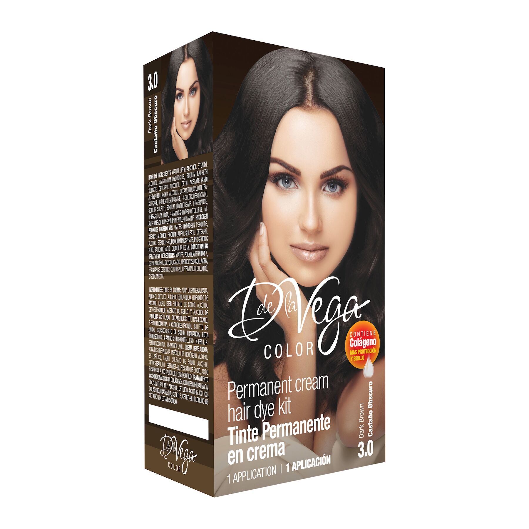 Tinte Cabello Castaño Osc 3.0 D De La Vega 1.0 Pza