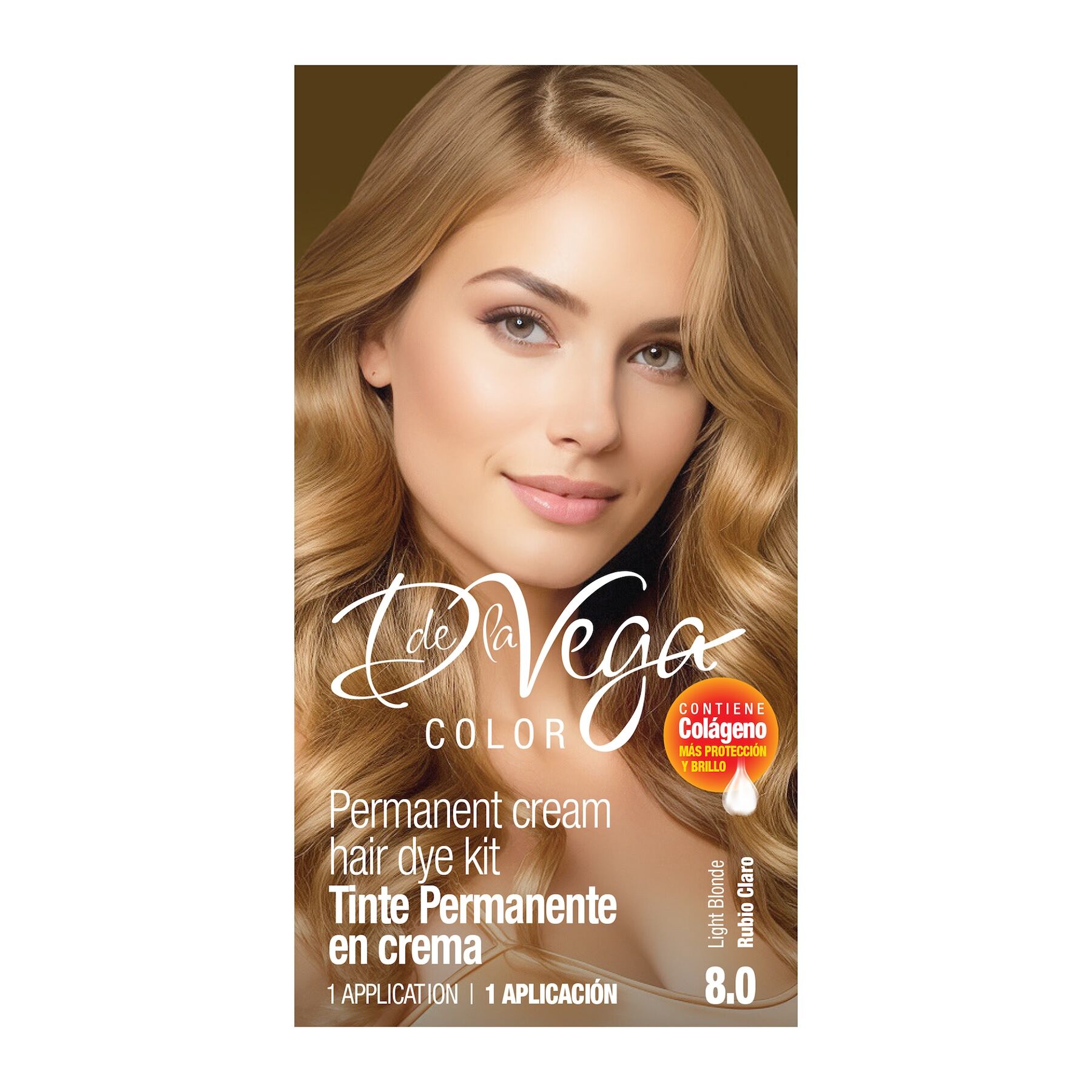Tinte Cabello Rubio Claro #8.0 D De La Vega 1.0 Pza