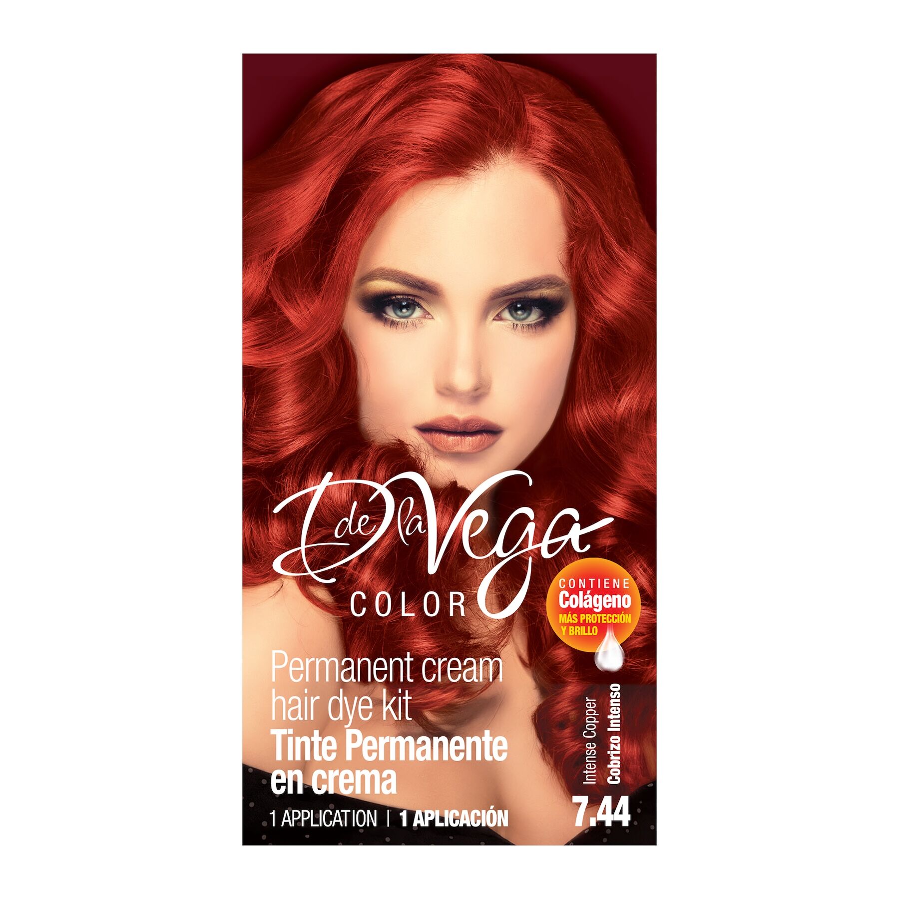 Tinte Cabello Rubio Cobrizo #7.44 D De La Vega 1.0 Pza