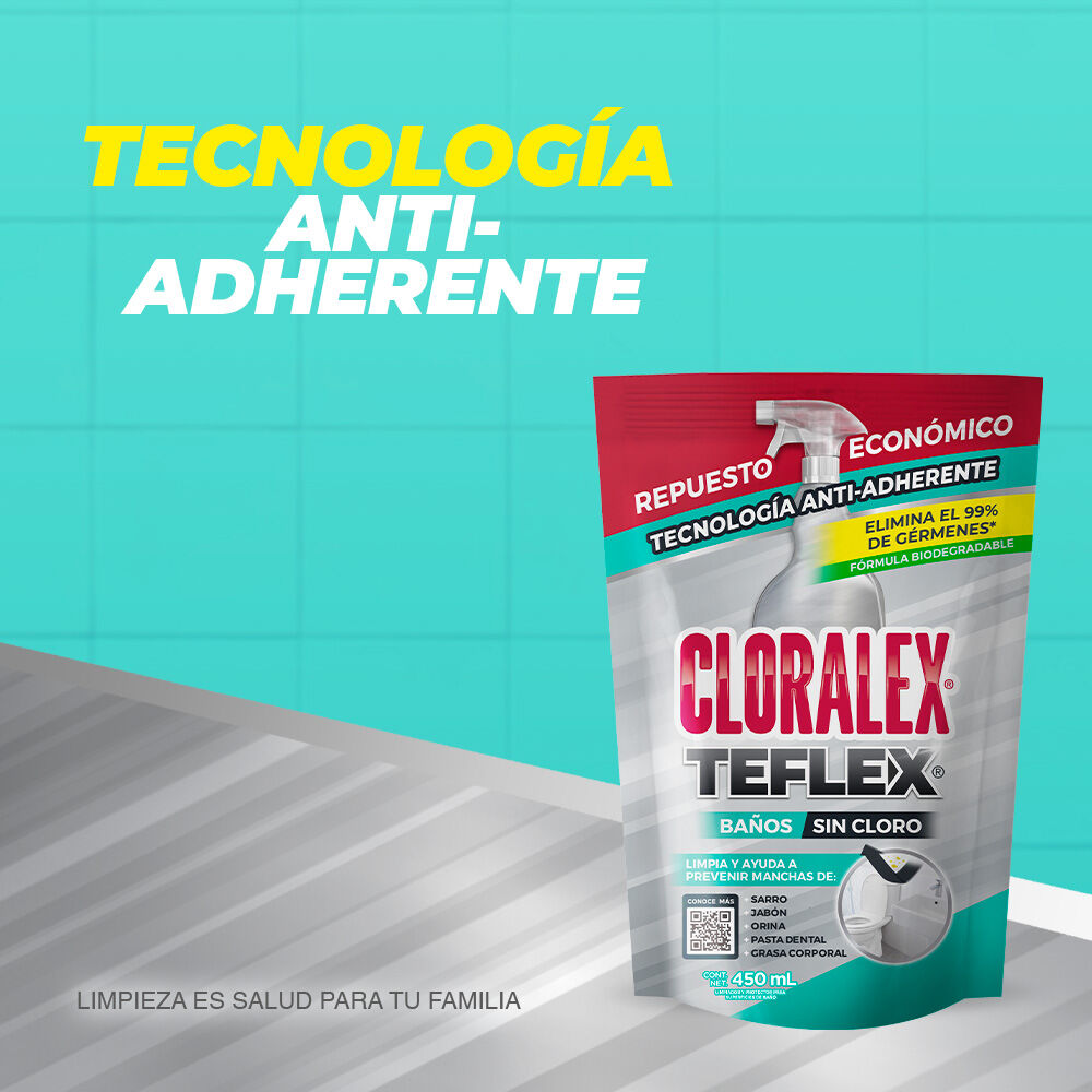 Limpiador Para Baños Teflex Sin Cloro Repuesto Cloralex 4
