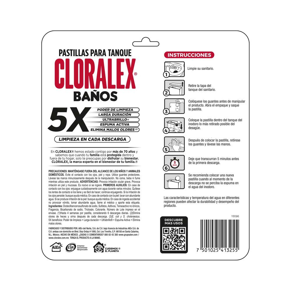 Pastillas Hex Blancas 160gr Cloralex 4.0 Pza