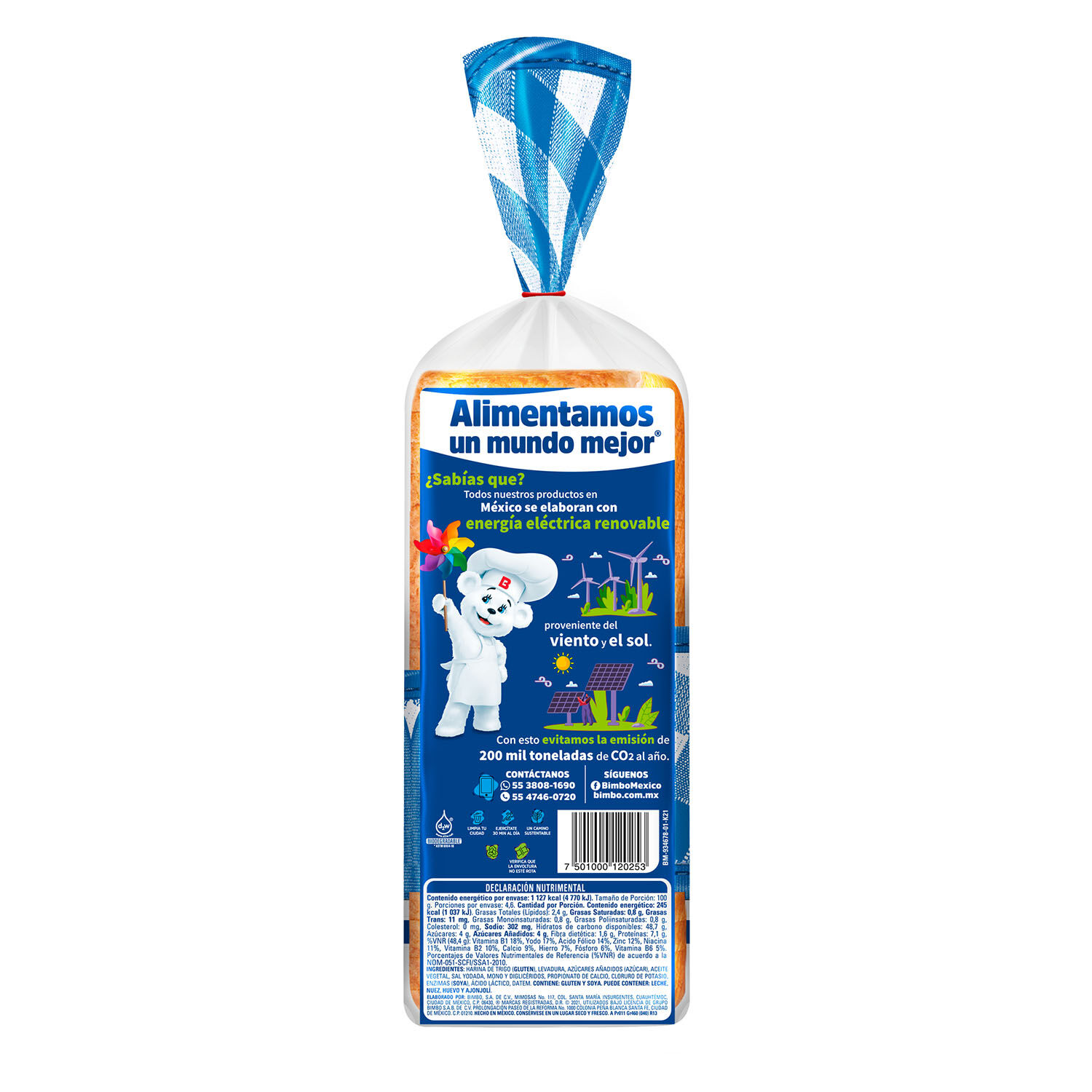 Pan De Barra Blanco Mediano Bimbo 460 Gr