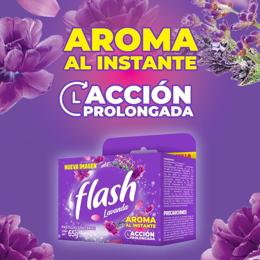Pastilla Sanitaria Lavanda Flash 65.0 Gr