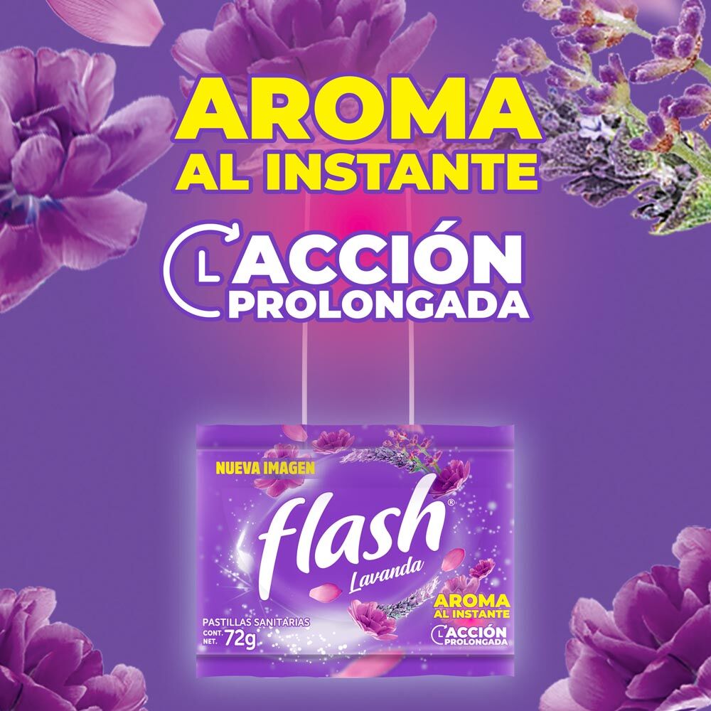 Pastilla Sanitaria Lavanda Con Gancho Flash 72.0 Gr