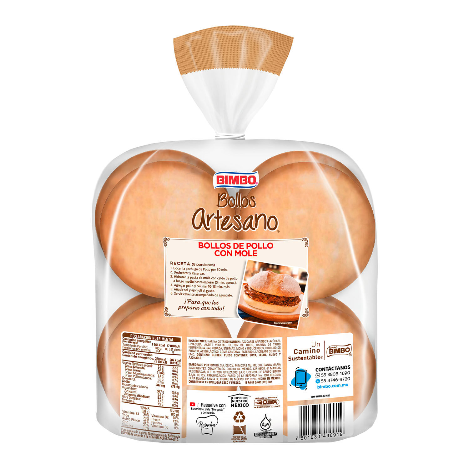 Bollos Artesano Bimbo 640.0 Gr