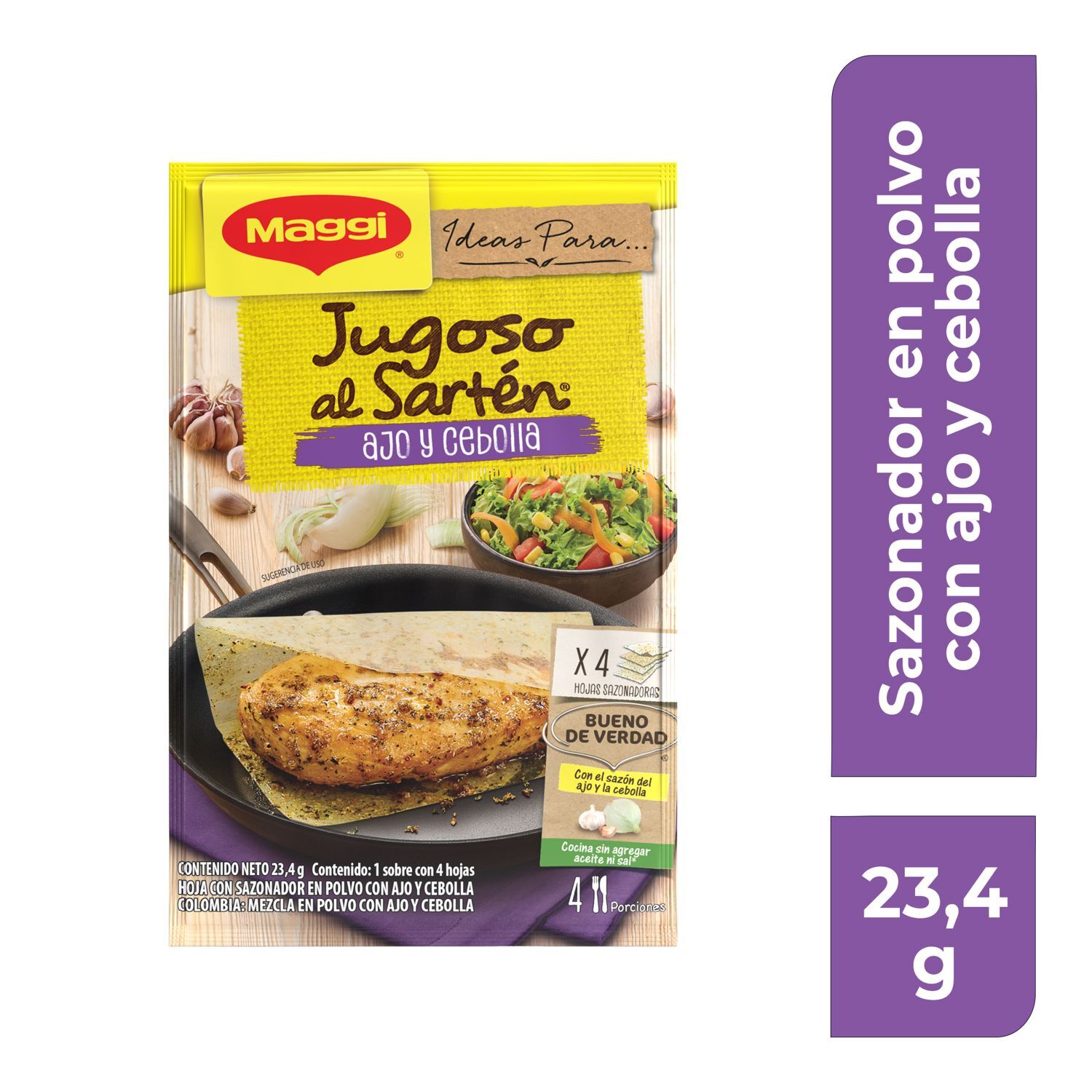 Jugoso Al Sarten Pollo Al Ajo Y Cebolla Maggi 23.2 Gr