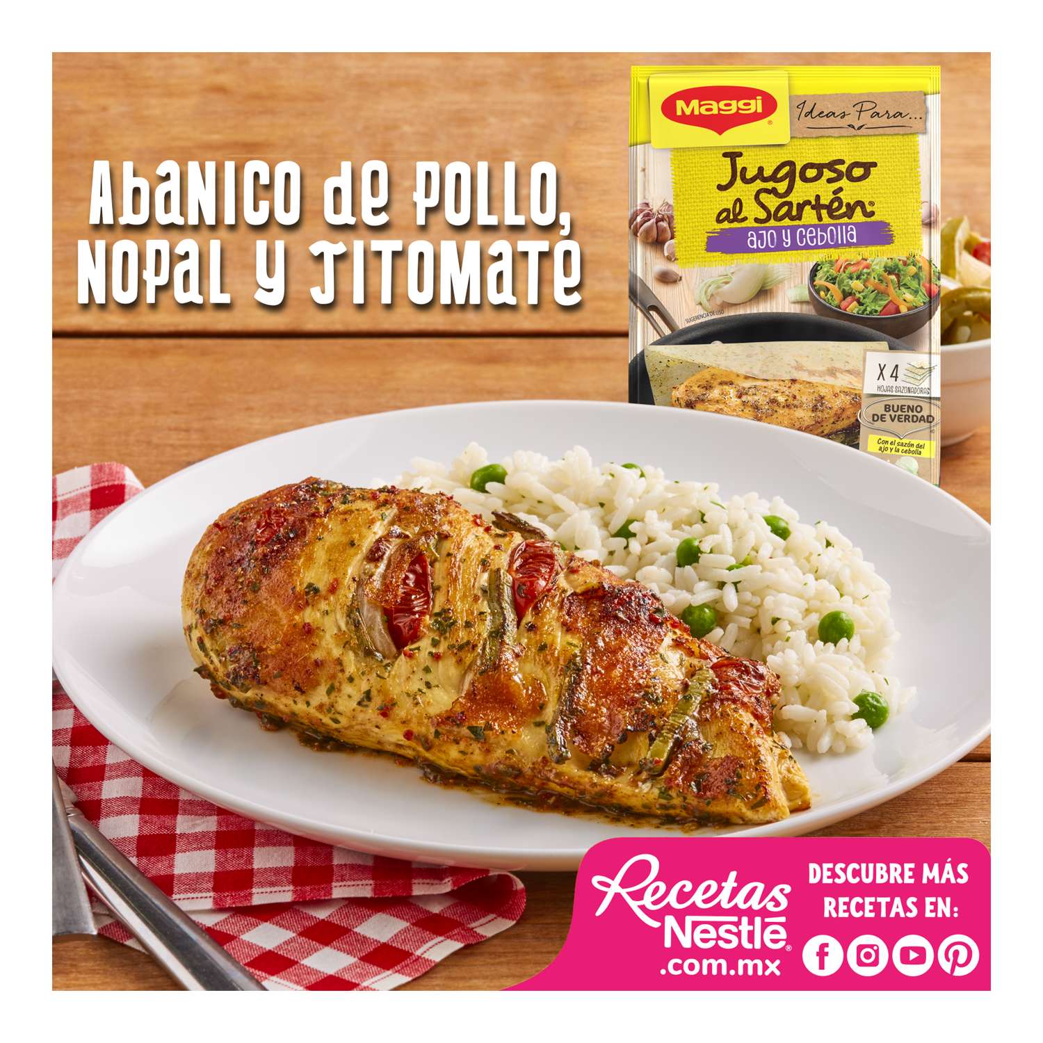 Jugoso Al Sarten Pollo Al Ajo Y Cebolla Maggi 23.2 Gr