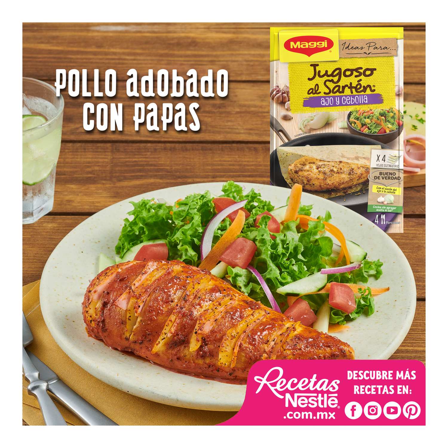 Jugoso Al Sarten Pollo Al Ajo Y Cebolla Maggi 23.2 Gr