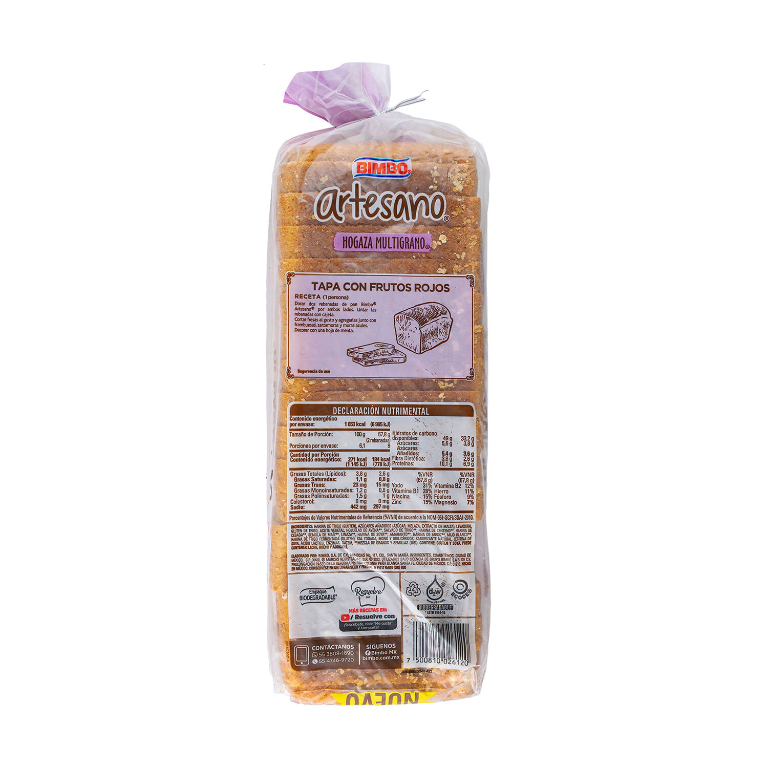 Pan Artesano Multigrano Bimbo 610.0 Gr