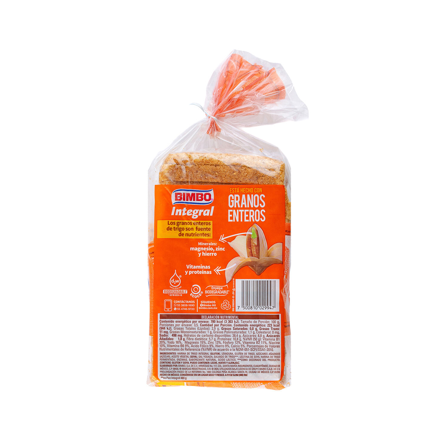 Pan De Barra Integral Bimbo 350.0 Gr