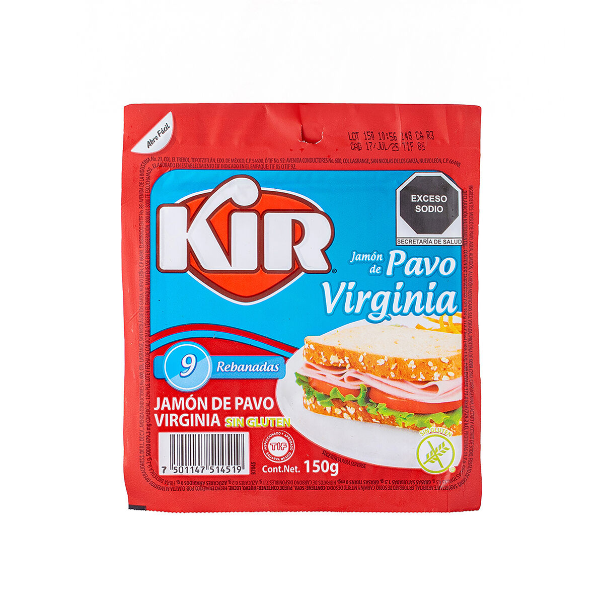 Jamon Virginia Pavo Kir 150.0 Gr