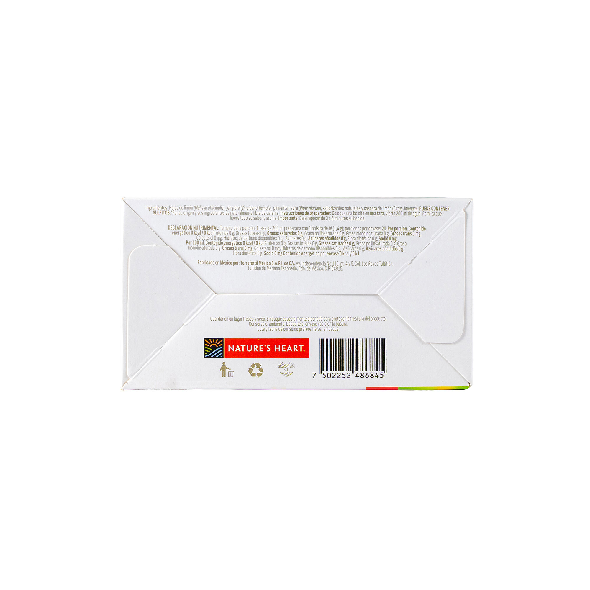 Te Nh Jengibre Y Limom Nature´s Heart 20.0 Sob