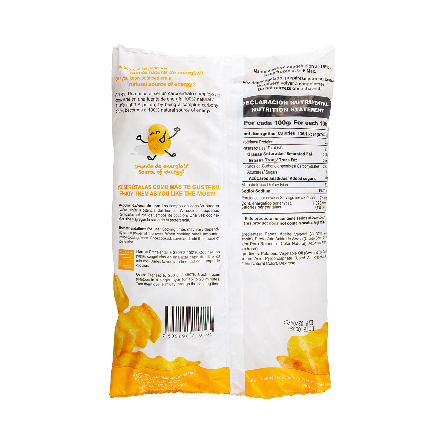 Papa Ondulado Grado A D Abk Foods 750.0 Gr