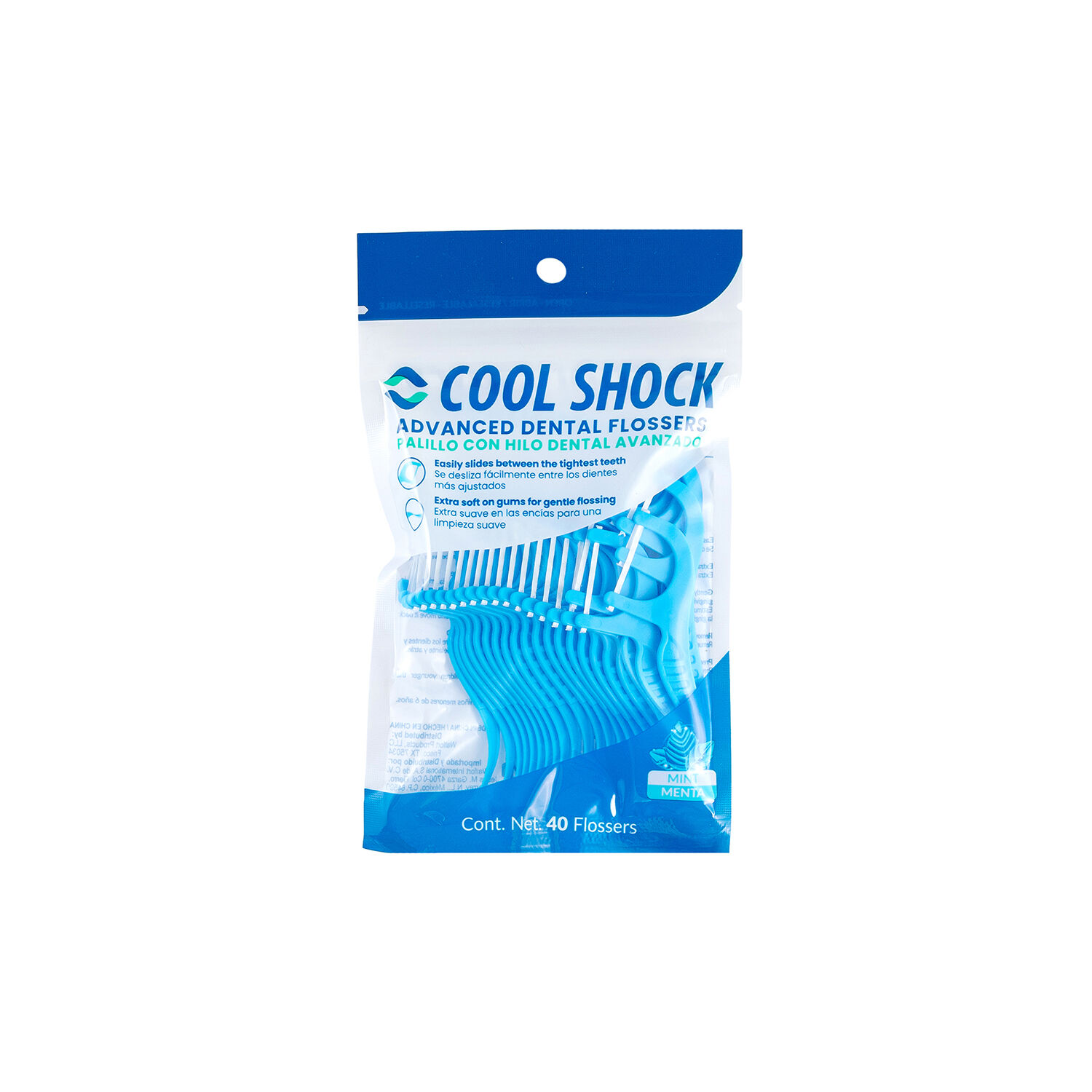 Palillos Con Hilo Dental Cool Shock 40.0 Pza