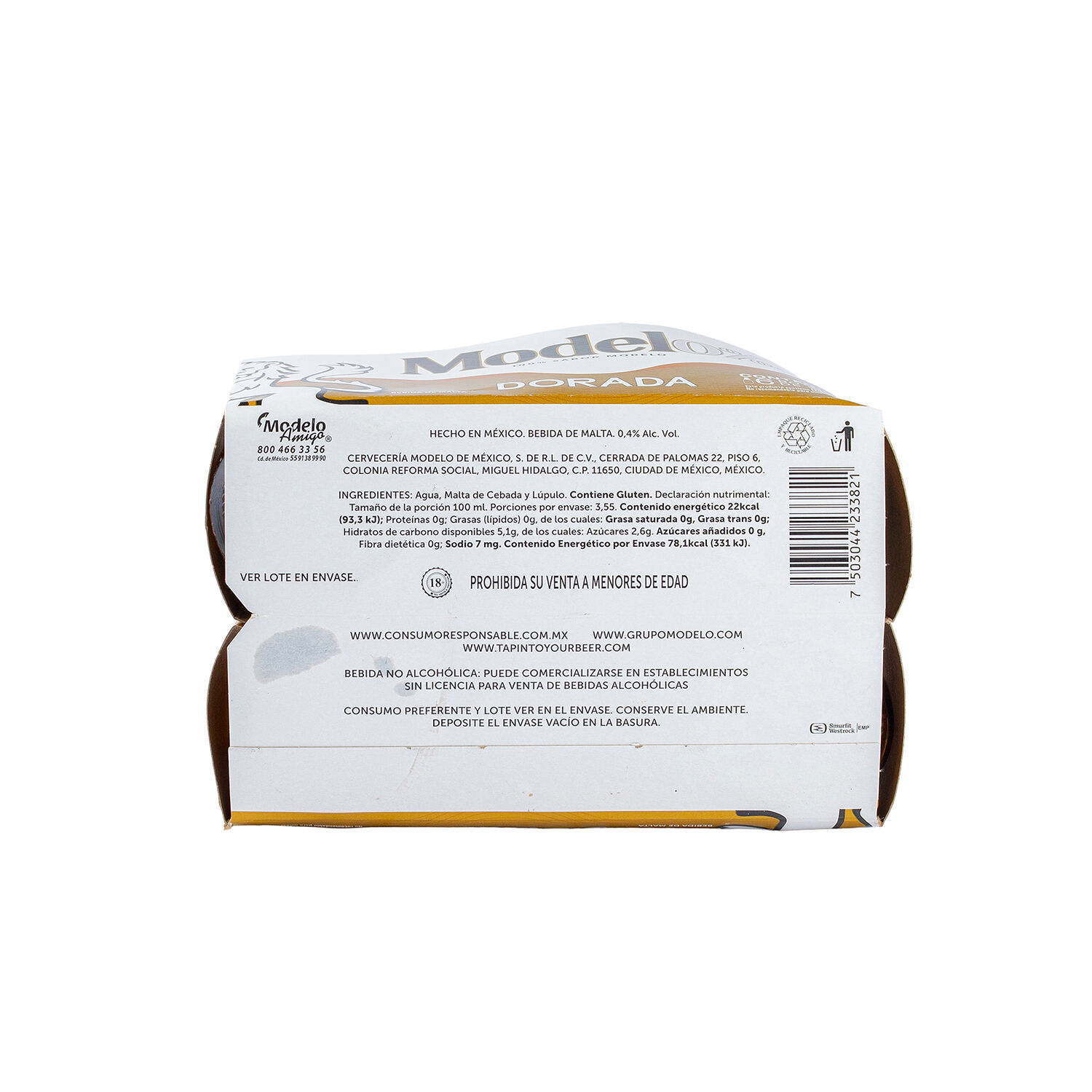 Cerv Botella 355 Dorada Cero Modelo 6.0 Pack