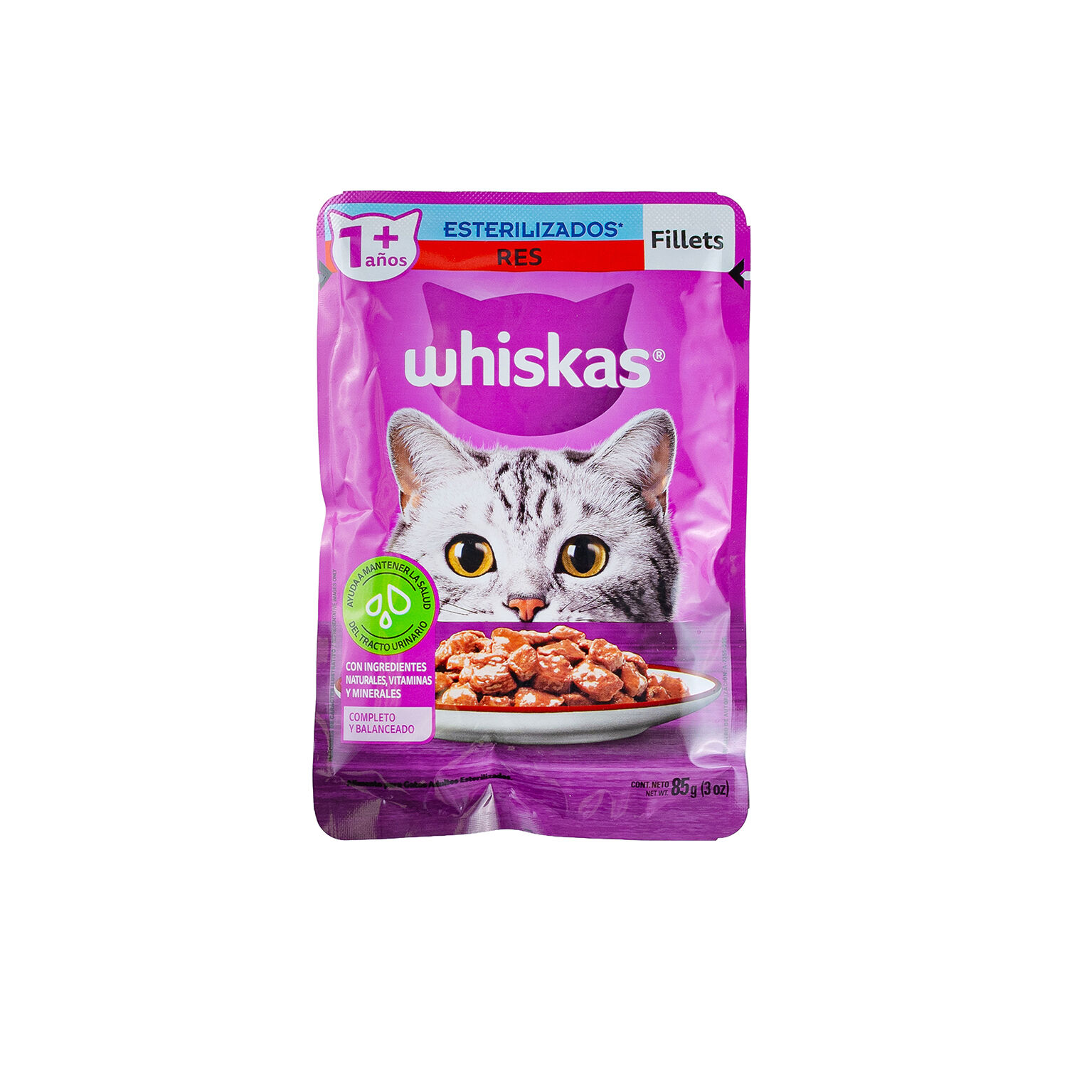 Pouch Comida Para Gato Esterilizado Res Whiskas 85.0 Gr