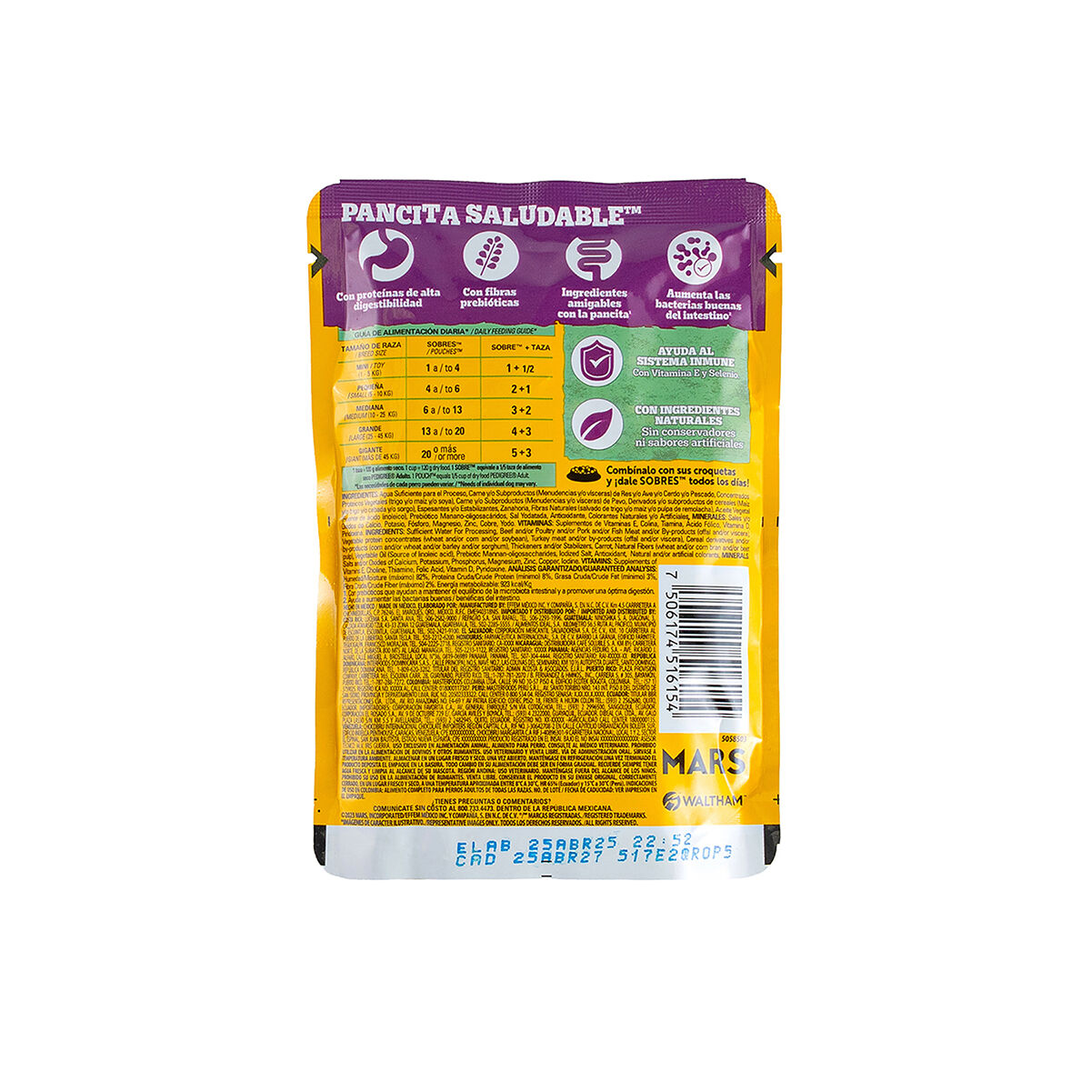 Pouch P/perro Pavo Y Zanahoria Ps Pedigree 100.0 Gr