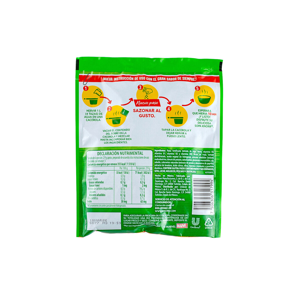 Sopa Avengers Knorr 95.0 Gr