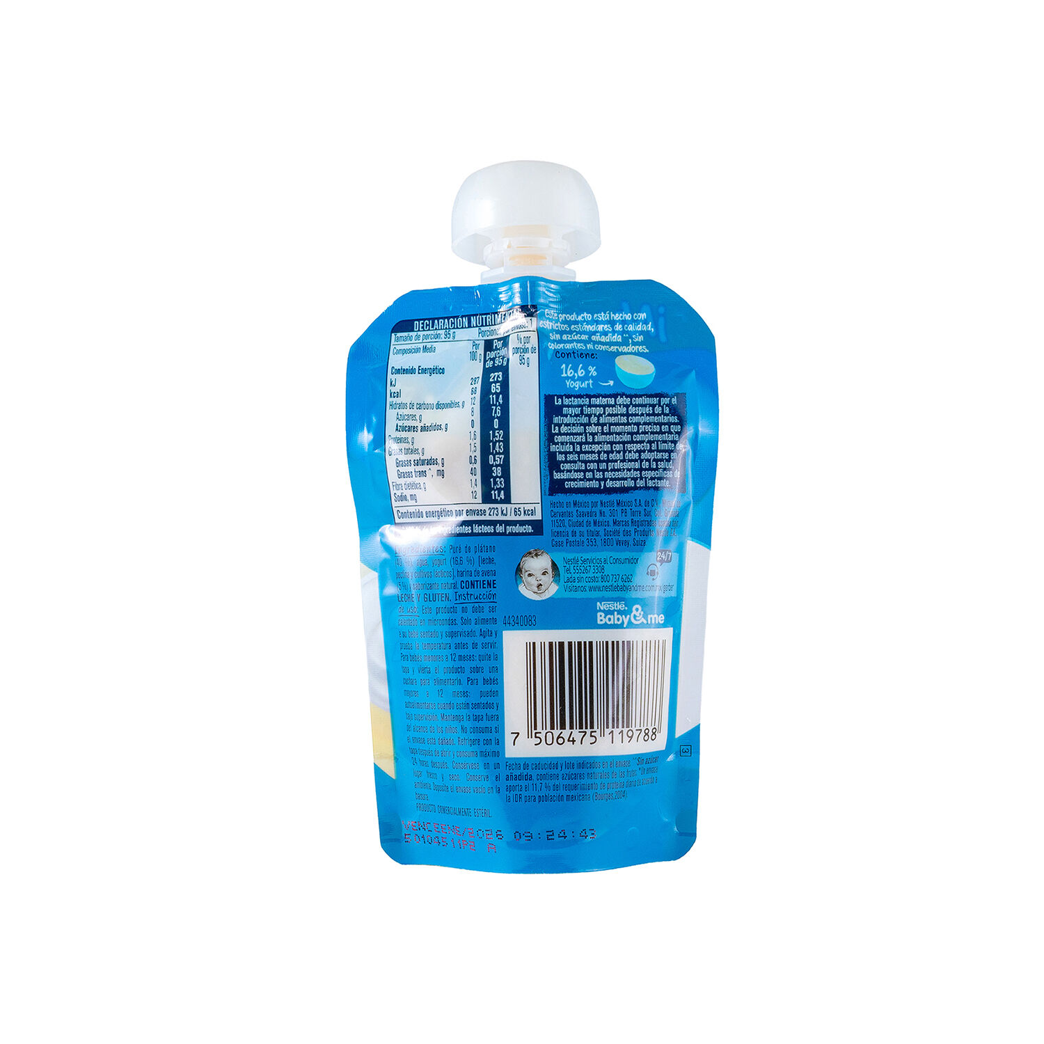 Pouch Yogurt Y Avena Platano,vainilla Et 4 Gerber 95.0