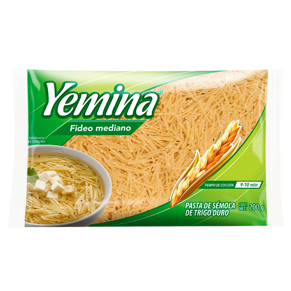 Pasta Fideo Mediano Yemina 200.0 Gr