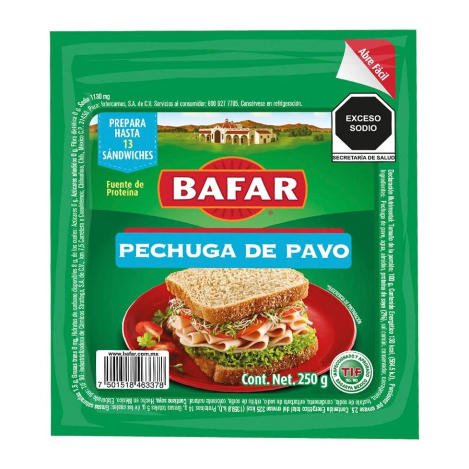 Pechuga Pavo Bafar 250.0 Gr