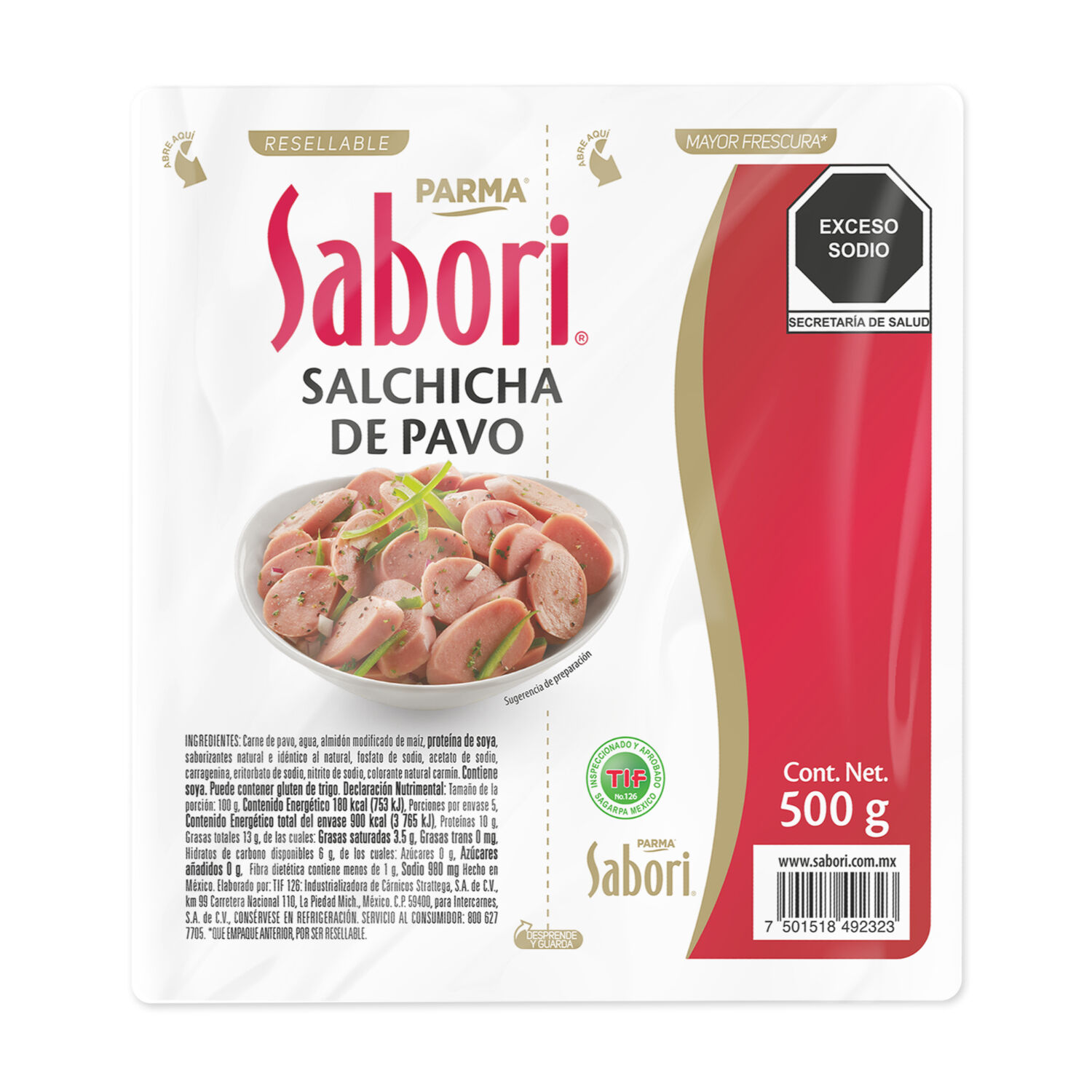 Salchicha De Pavo Atm Sabori 500.0 Gr