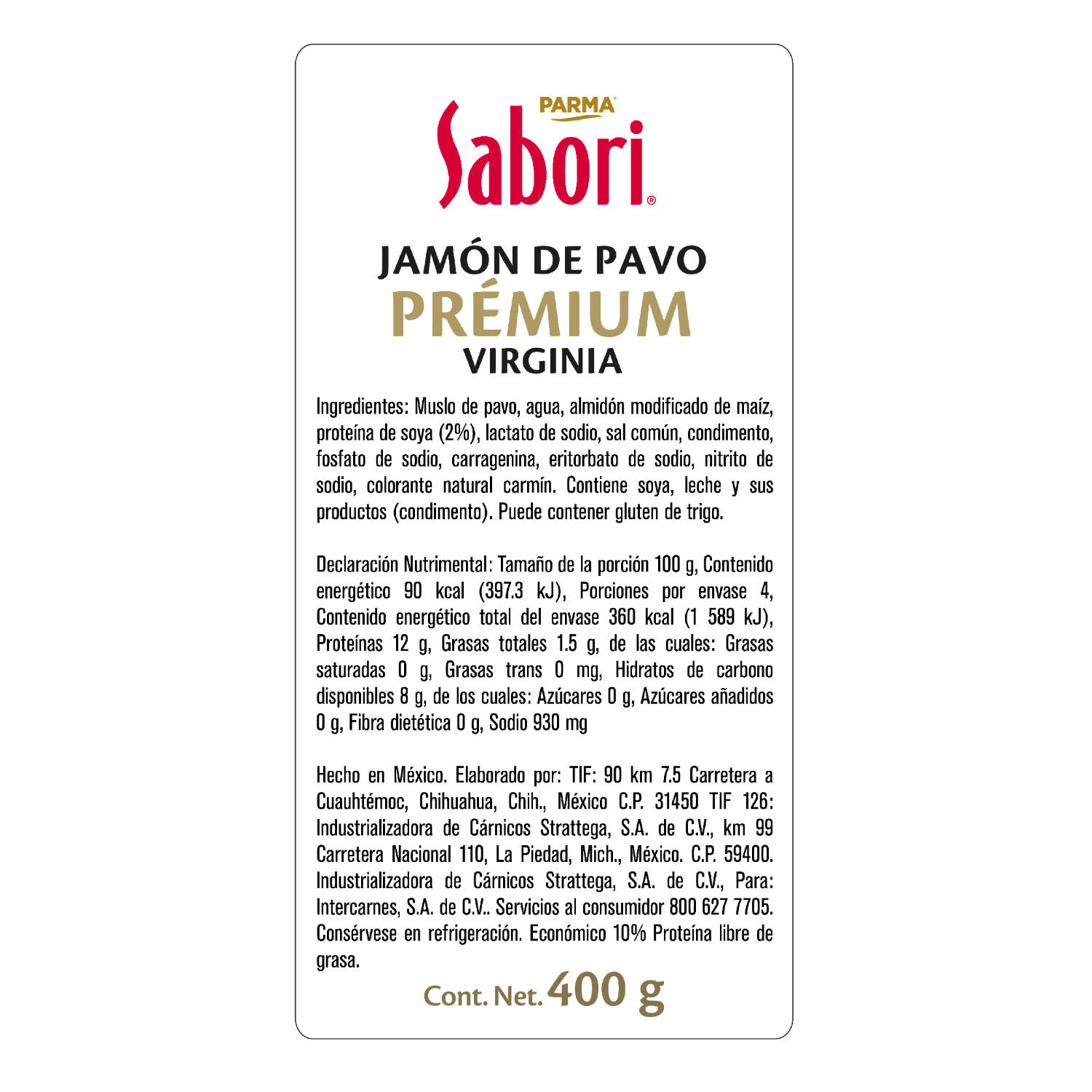 Jamon Virginia Sabori 400.0 Gr