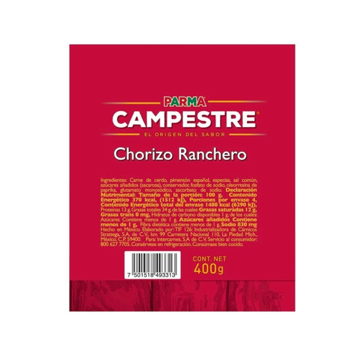 Chorizo Ranchero Campestre 400.0 Gr