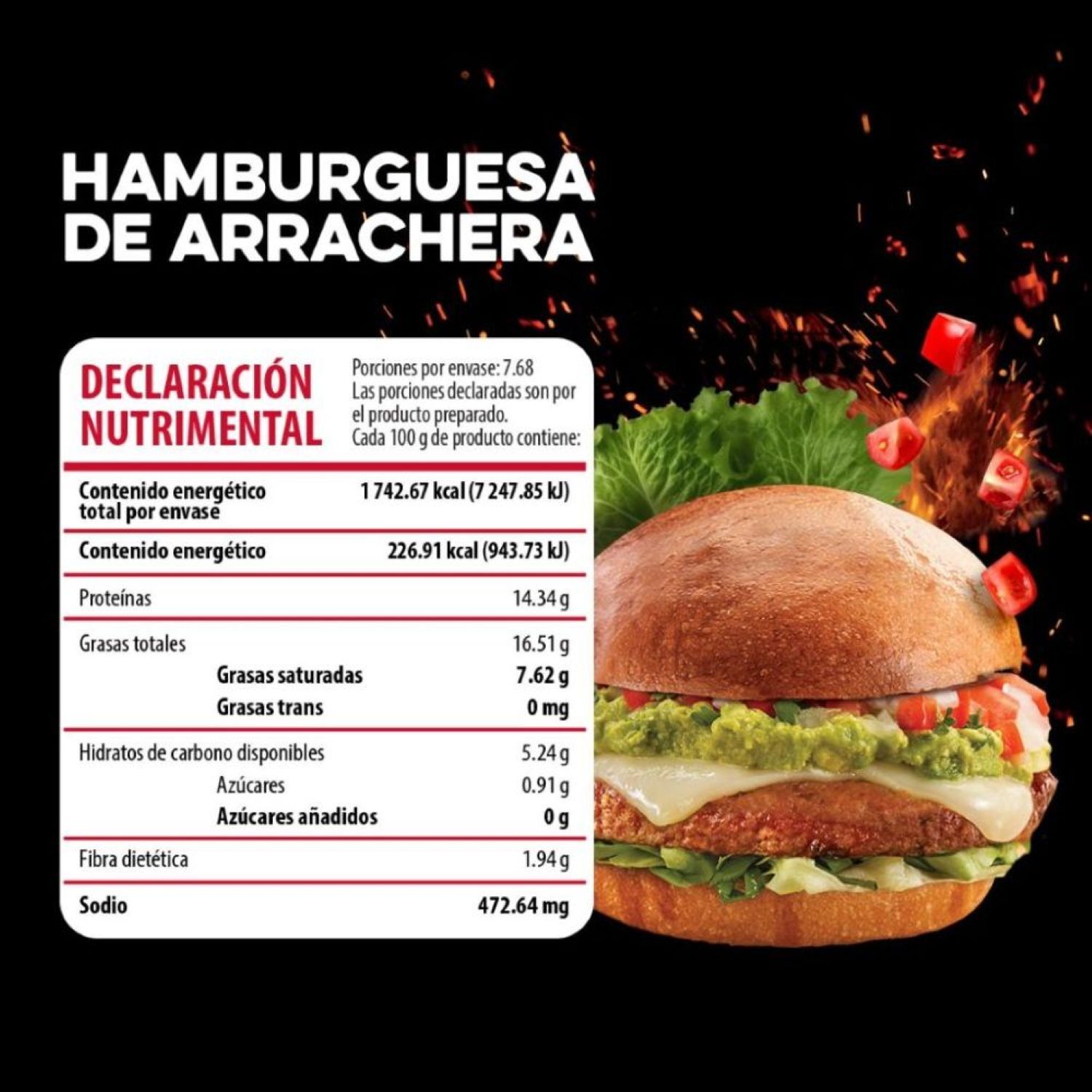 Hamburguesa Arrachera Bachoco 904.0 Gr