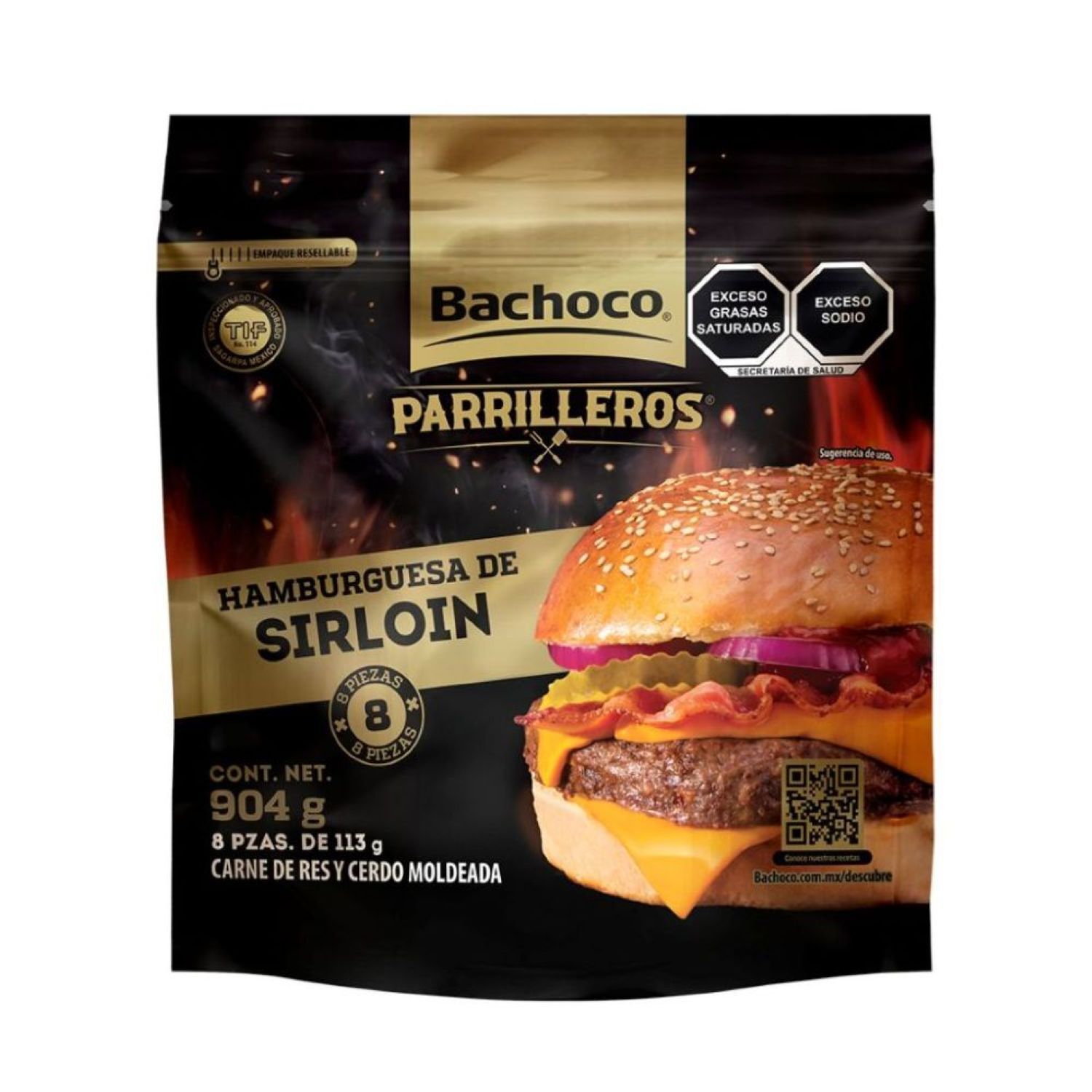 Hamburguesa Sirloin Bachoco 904.0 Gr