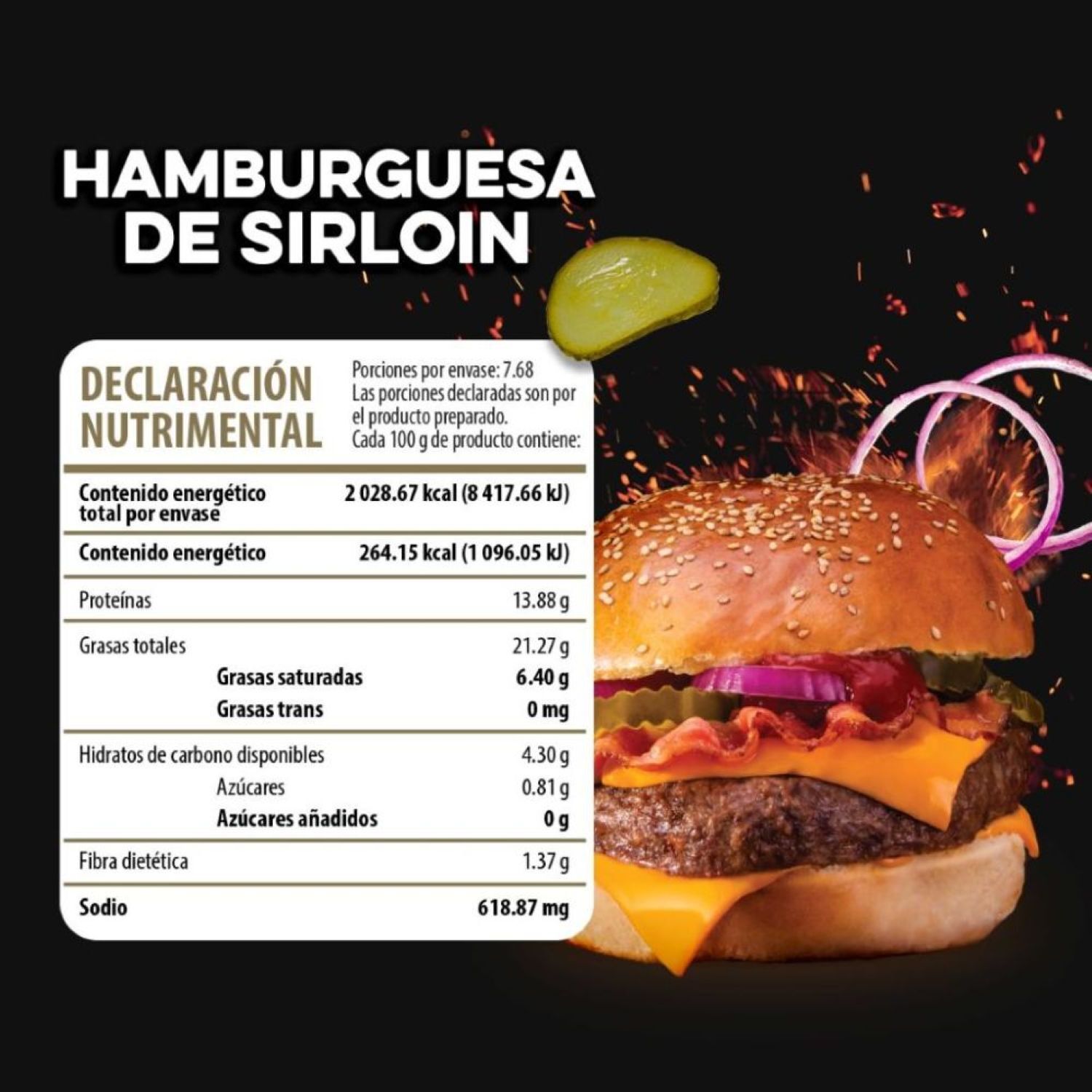 Hamburguesa Sirloin Bachoco 904.0 Gr