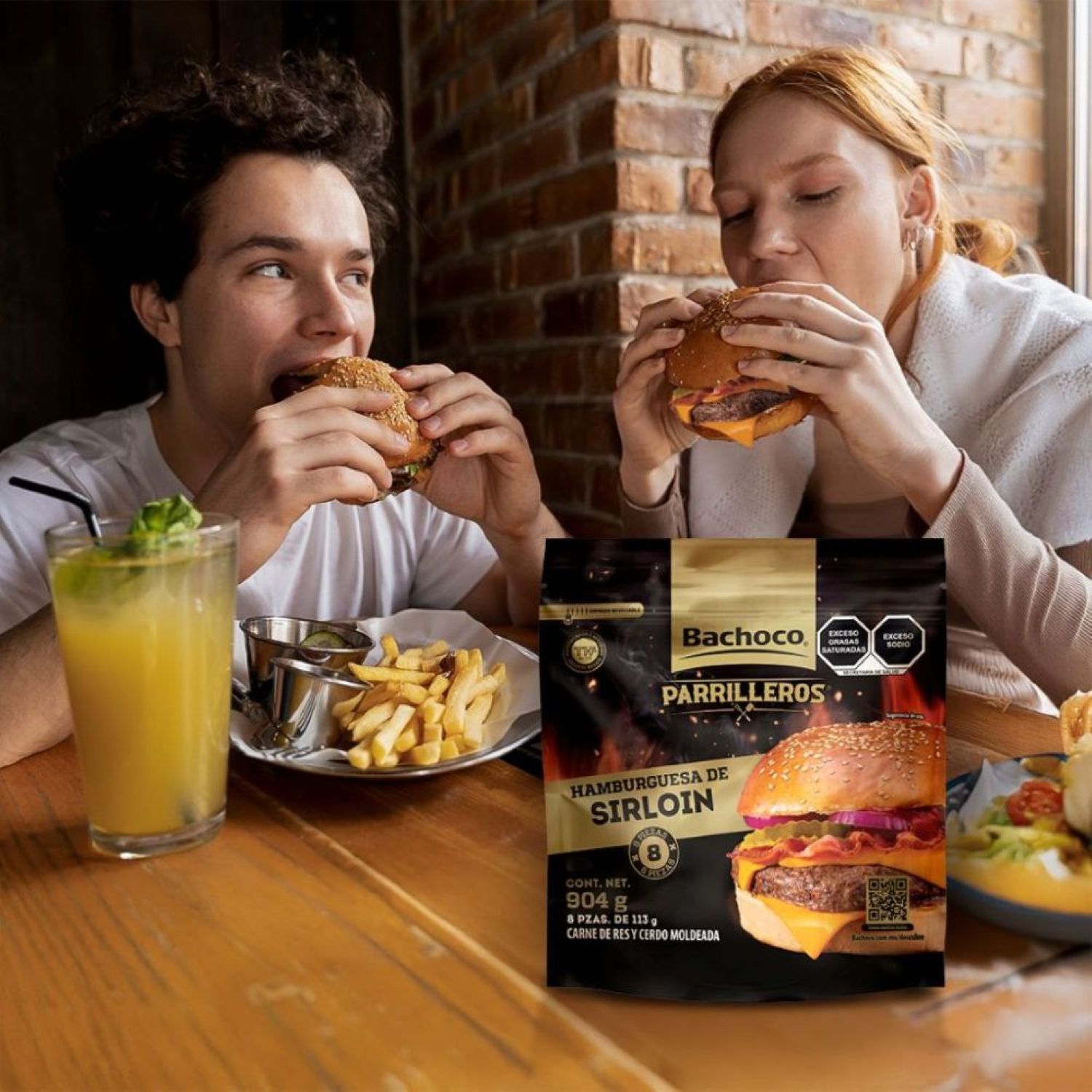 Hamburguesa Sirloin Bachoco 904.0 Gr