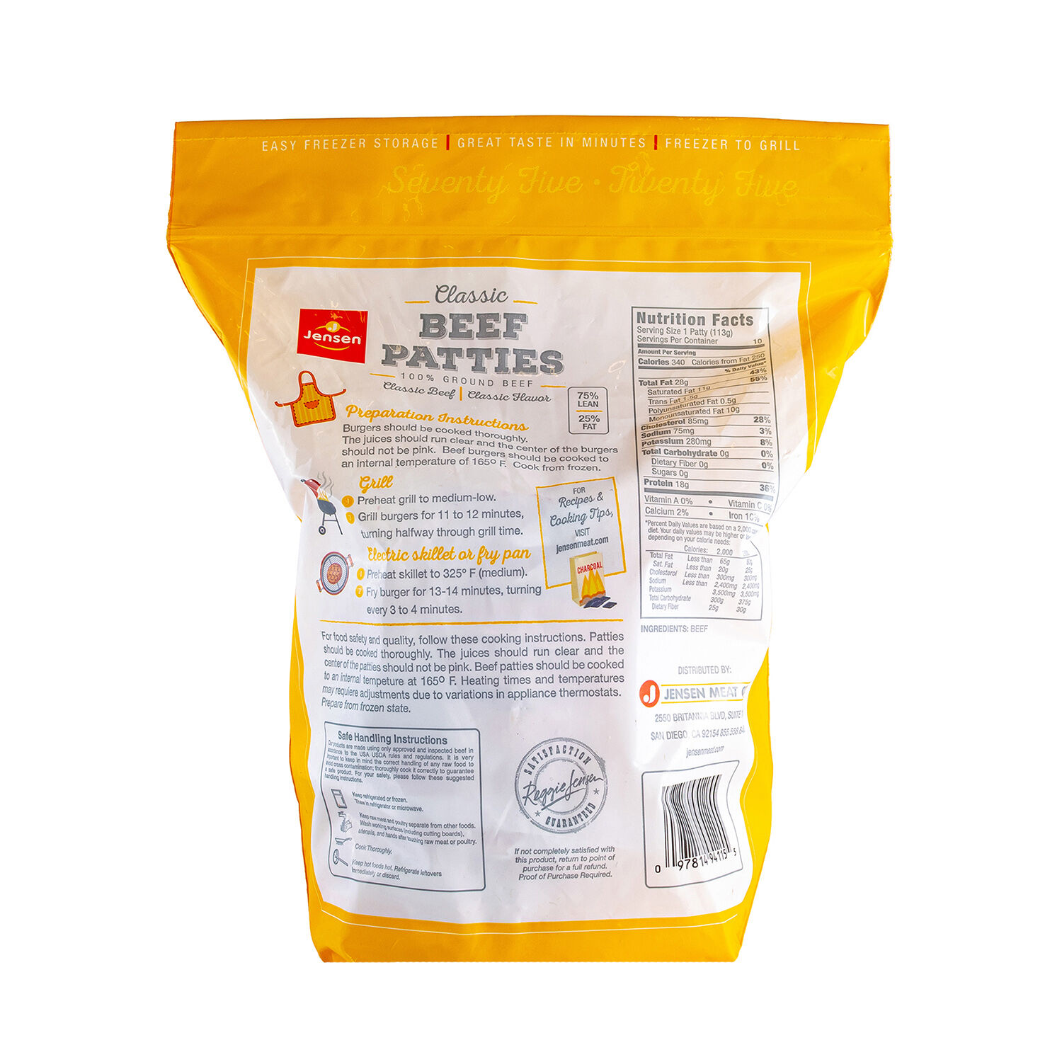 Classic Beef Patties Jensen 1.13 Kg