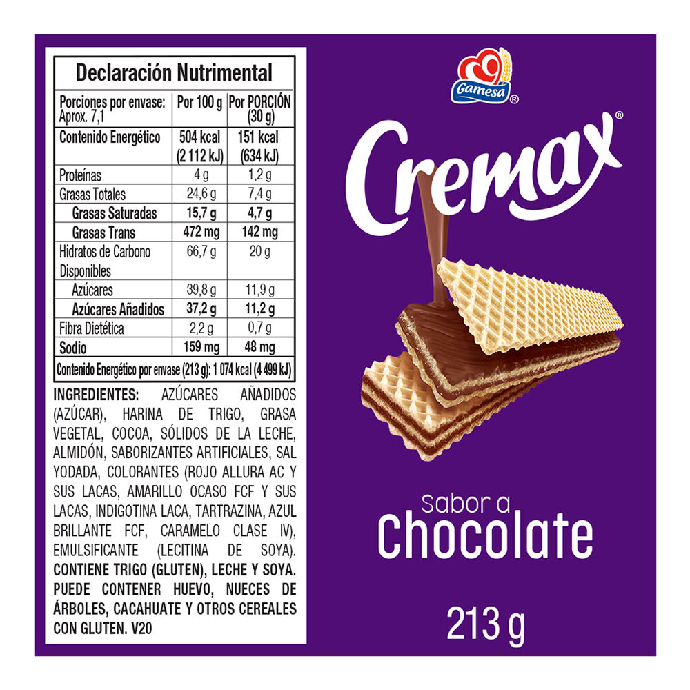 Cremax De Nieve Chocolate Gamesa 213 0 Gr