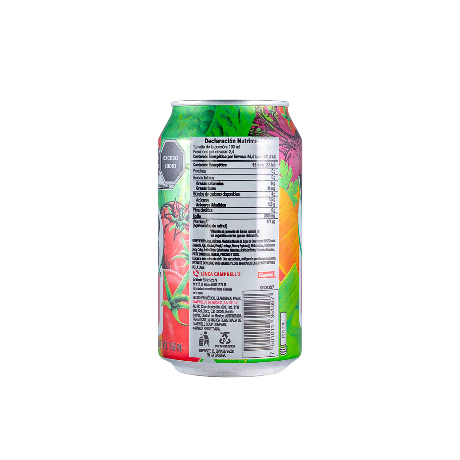 Jugo 8 Verduras Campbells 340.0 Ml