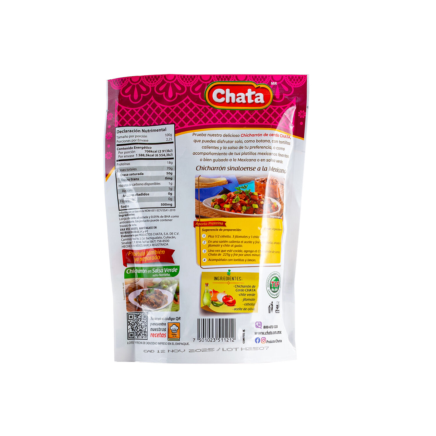 Chicharron De Cerdo Chata 225.0 Gr