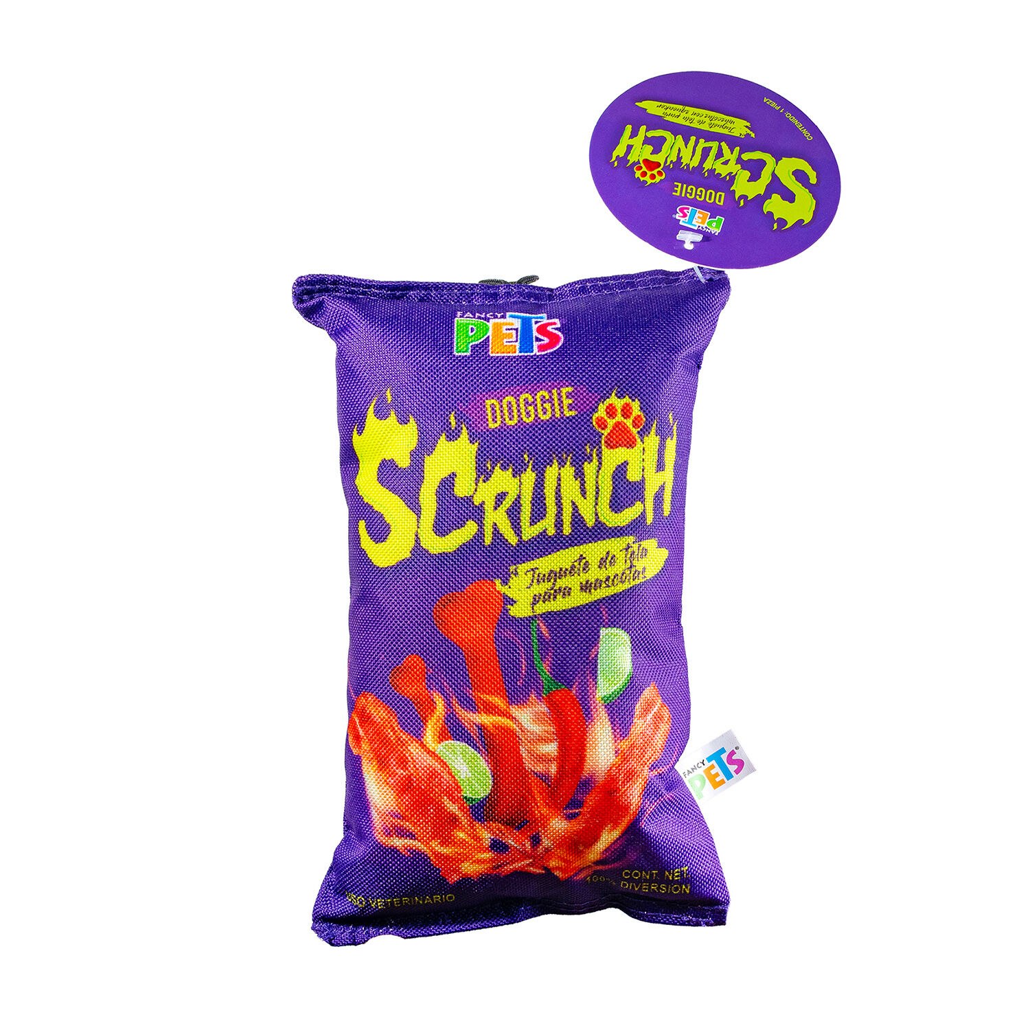 Juguete De Tela Doggie Scrunch Fuego Fancy Pets 1.0 Pza