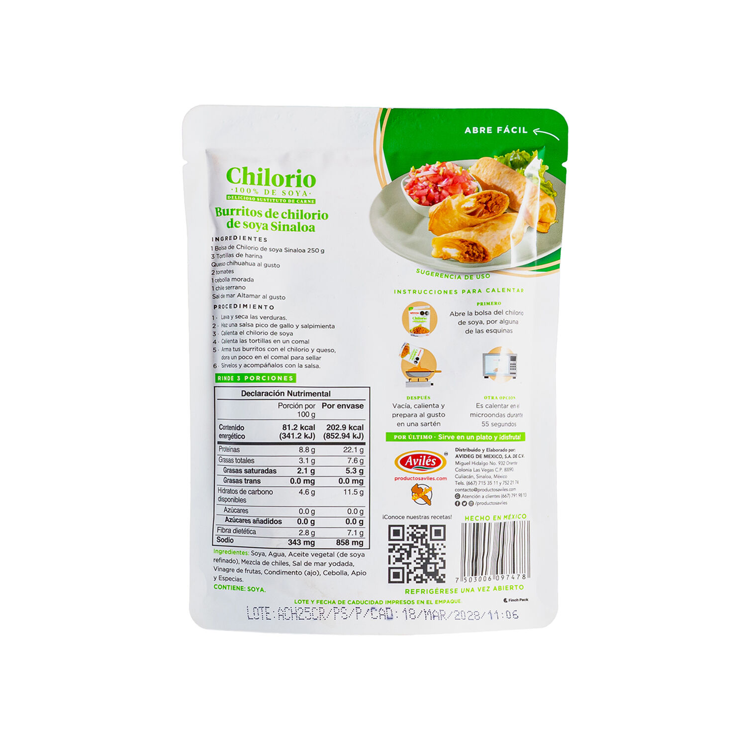 Chilorio De Soya Sinaloa 250.0 Gr