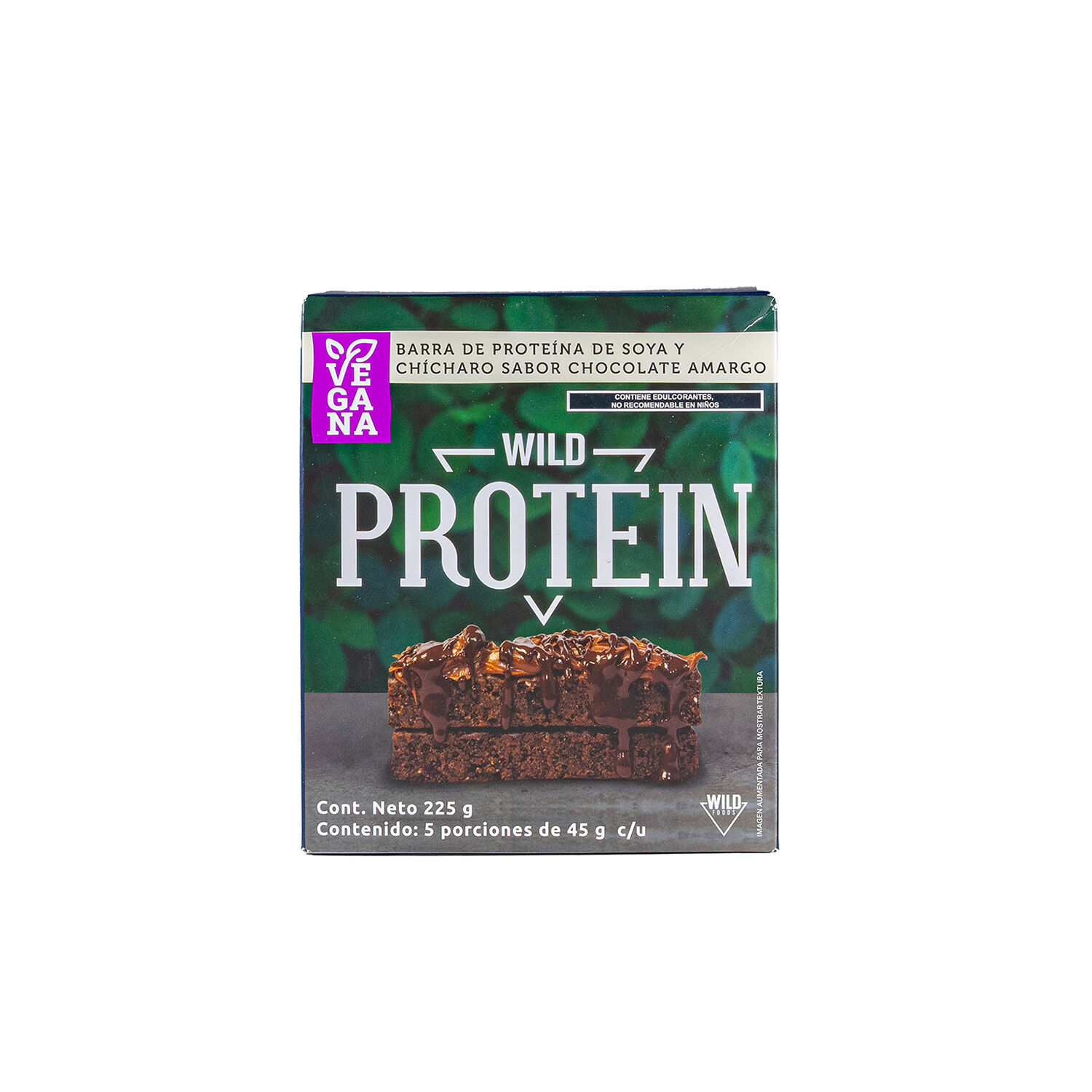Barras Vegana Chocolate Amargo 225g Wild Protein 5.0 Pz