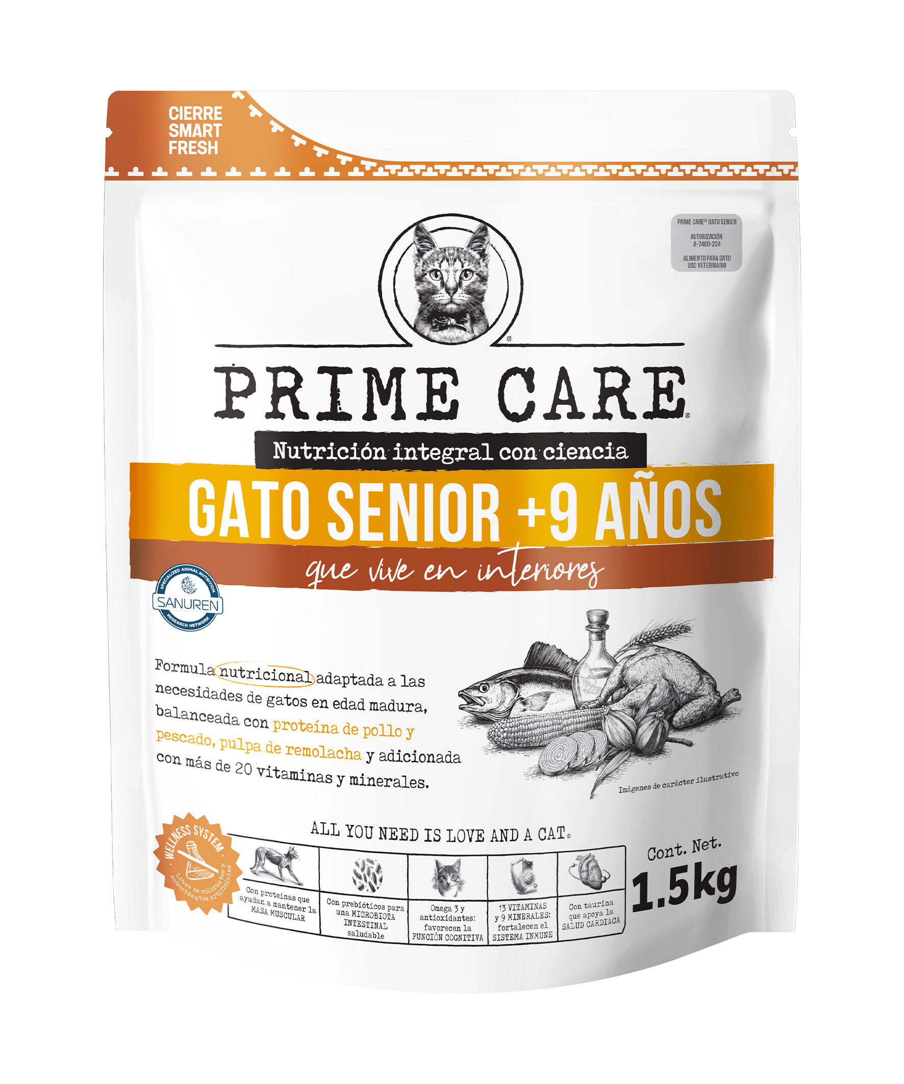 Comida P/gato Seniors Prime Care 1.5