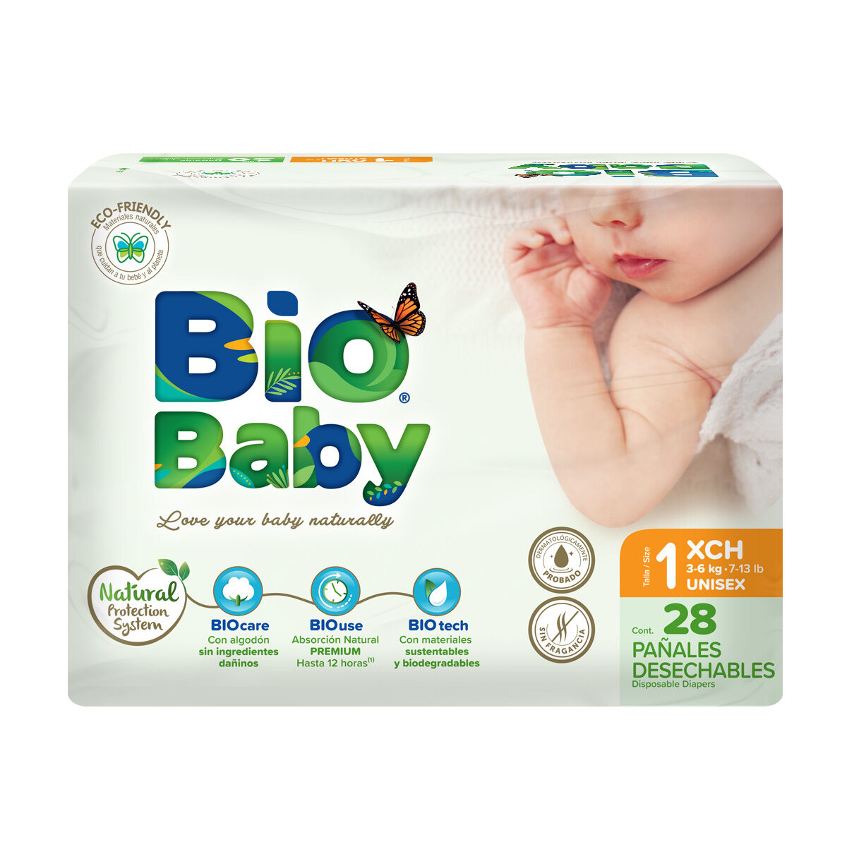 Pañales Desechables Talla 1 Xch Bio Baby 28.0 Pza