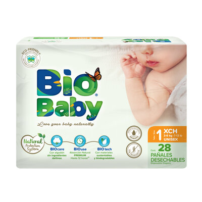 Pañal Bio Baby Talla 1 Pequeño 28 Pañales