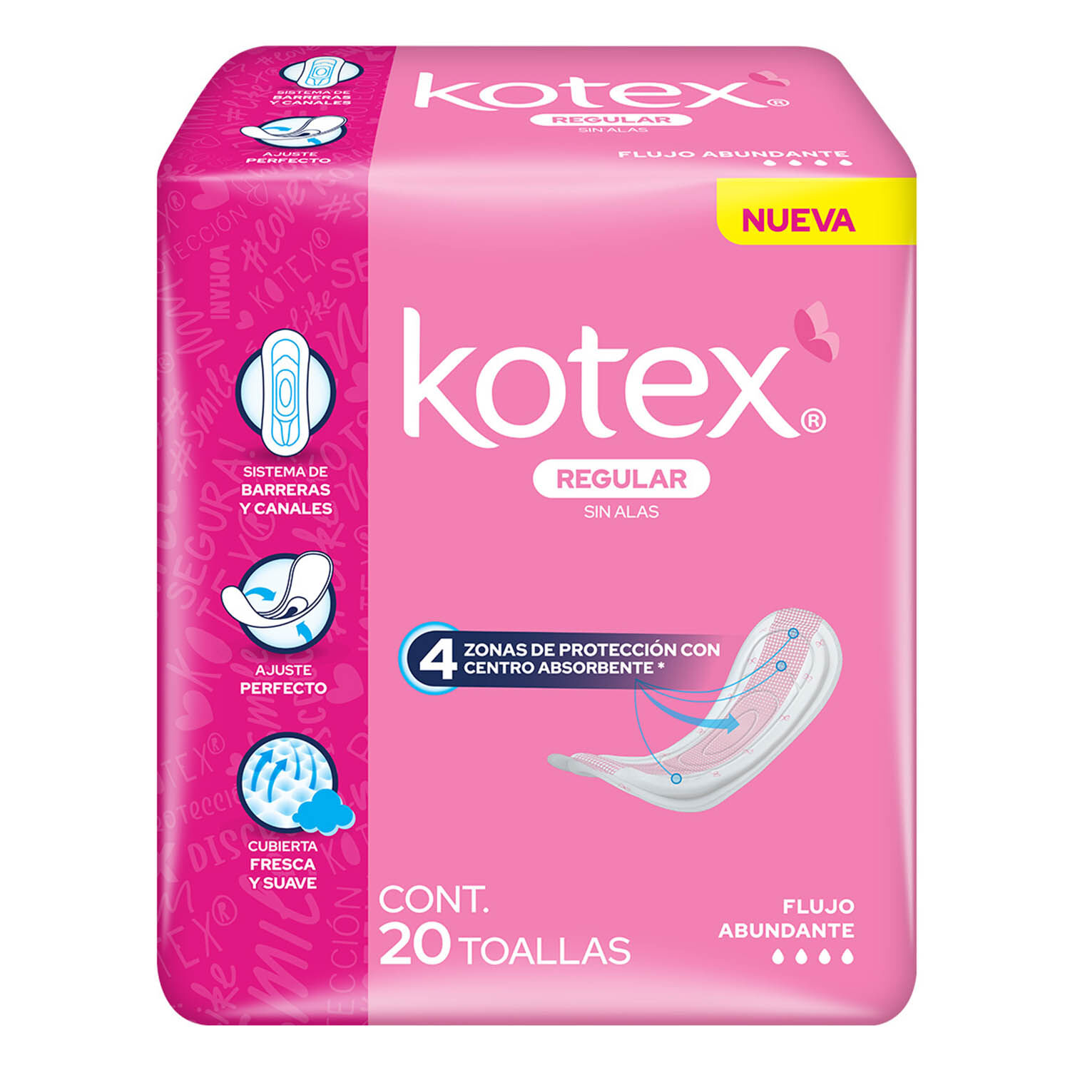 Toalla Femenina Sin Alas Clasica Kotex Free & So 20.0 P