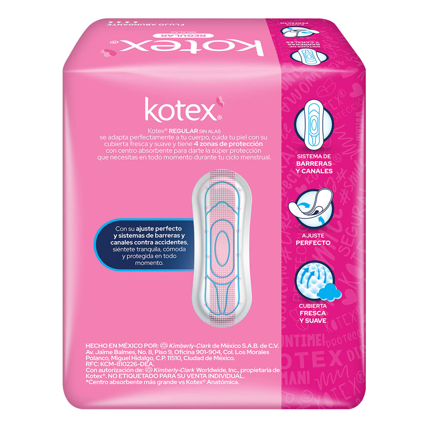 Toalla Femenina Sin Alas Clasica Kotex Free & So 20.0 P
