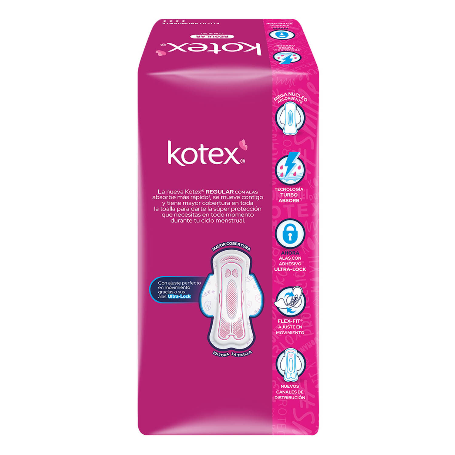 Toalla Femenina Con Alas Anatomica Kotex Free & So 16.0