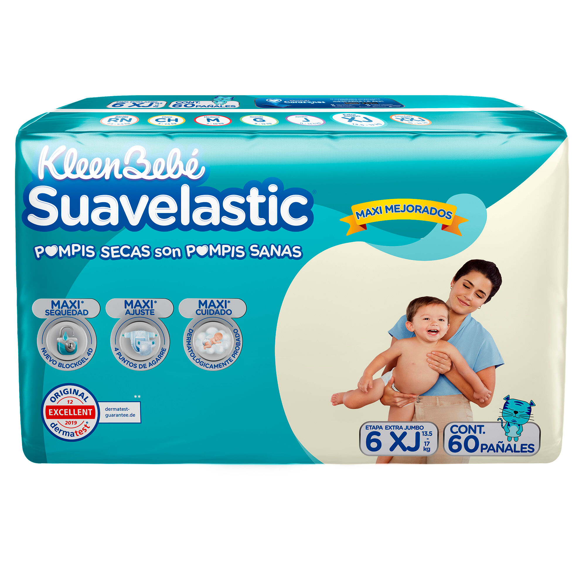 Pañal 60 66 Pzas Extra Jumbo Suavelastic Kleen Bebe 60.0