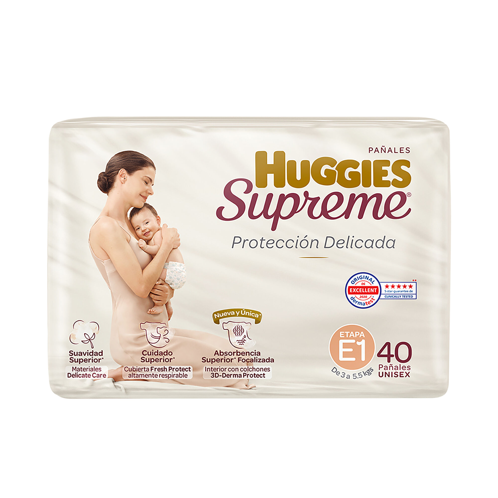 Pañal P/bebe T 1 Huggies Supreme 40.0 Pza
